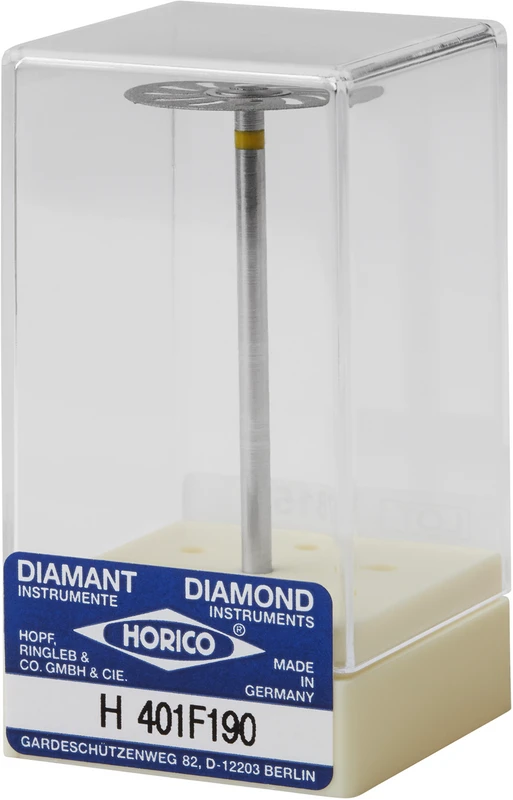 Diamantscheiben 401  Stück  doppelseitig, sehr flexibel, gelb extra fein, HP, Figur 401 F, 0,15 mm, ISO 190