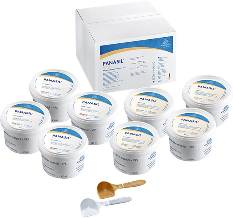 Panasil® Putty  Economypackung  4 x 450 ml Basispaste, 4 x 450 ml Katalysatorpaste, Putty