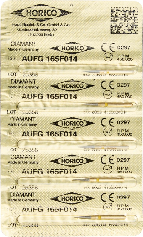 Diamant AuFG 165  Packung  5 Stück gelb extra fein, FG, Figur 165, ISO 014