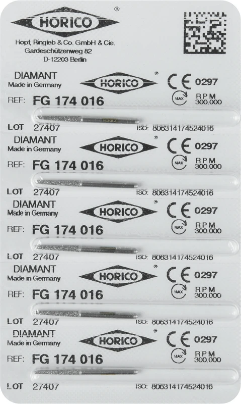 Diamantschleifer 174  Packung  5 Stück FG, Figur 174, 11,5 mm, ISO 016