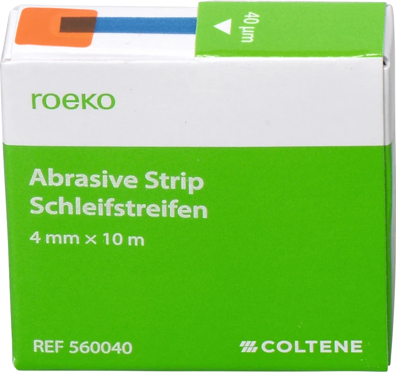 roeko Polierstreifen- und Schleifstreifen  Rolle  10 m Schleifstreifen in Spender (Polyester), 4 mm breit, 40 µm