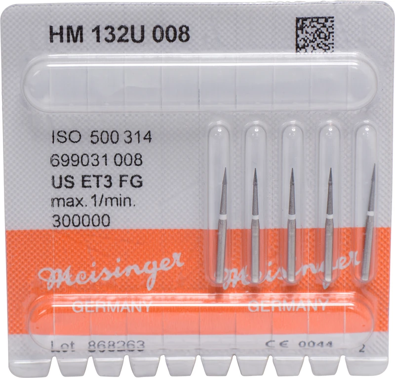 HM-Finierer 132  Packung  5 Stück weiß ultra fein, FG, Figur 699, 3,1 mm, ISO 008