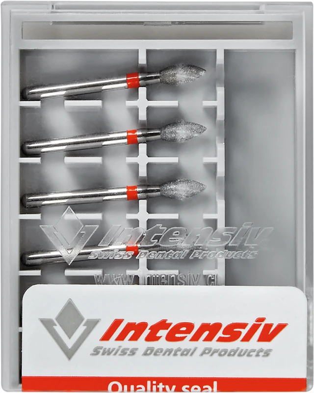 Diamanten 368  Packung  6 Stück rot fein, FG, Figur 257 Knospe, 5 mm, ISO 022