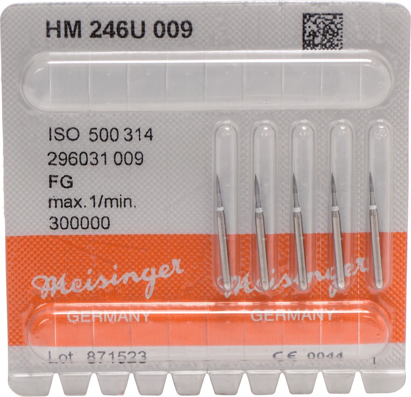 HM-Finierer 246  Packung  5 Stück weiß ultra fein, FG, Figur 296 Flamme, 3,6 mm, ISO 009