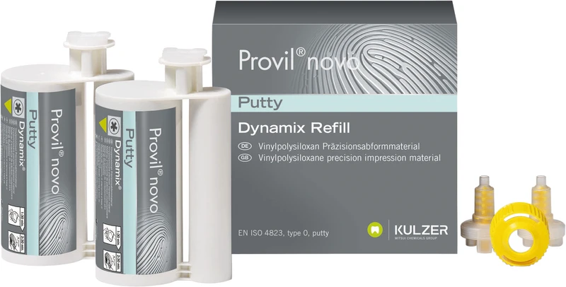 Provil® novo Dynamix Putty  Packung  2 x 380 ml Doppelkartusche, Zubehör