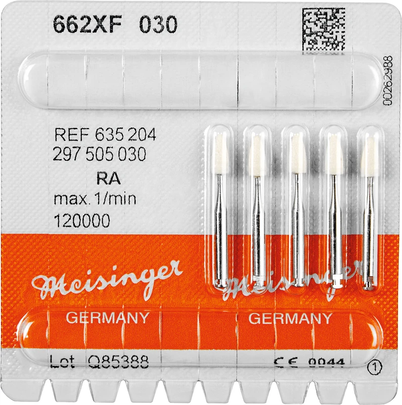 Keramische Schleifer 662  Packung  5 Stück weiß extra fein, RA, Figur 297, 7 mm, ISO 030