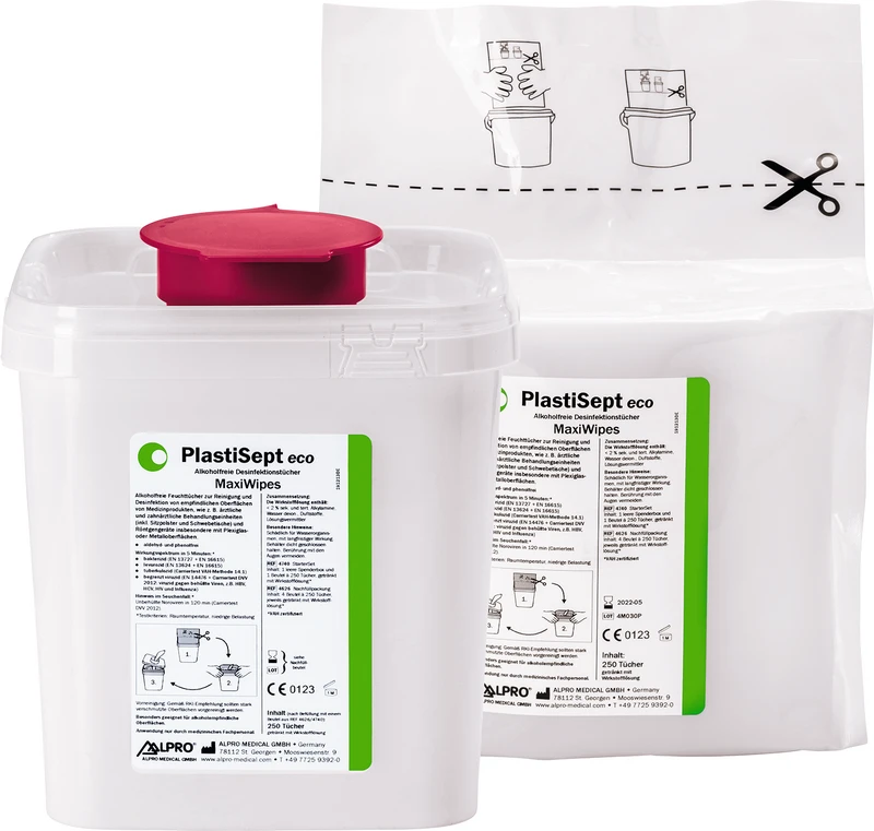 PlastiSept eco MaxiWipes  Starterset  1 Dose leer, 250 Tücher