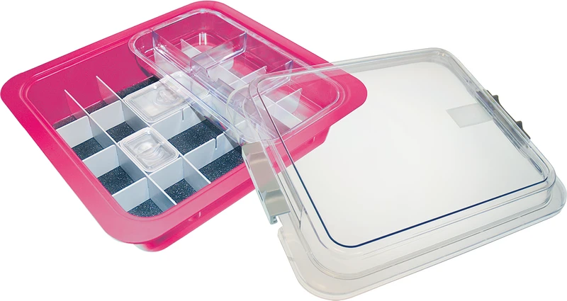 Komplette Materialwanne  Sortiment  1 Materialwanne neonpink inklusive Zubehör