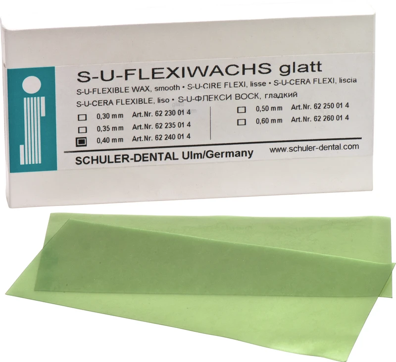 S-U-Flexiwachs  Packung  15 Stück glatt, Stärke 0,4 mm