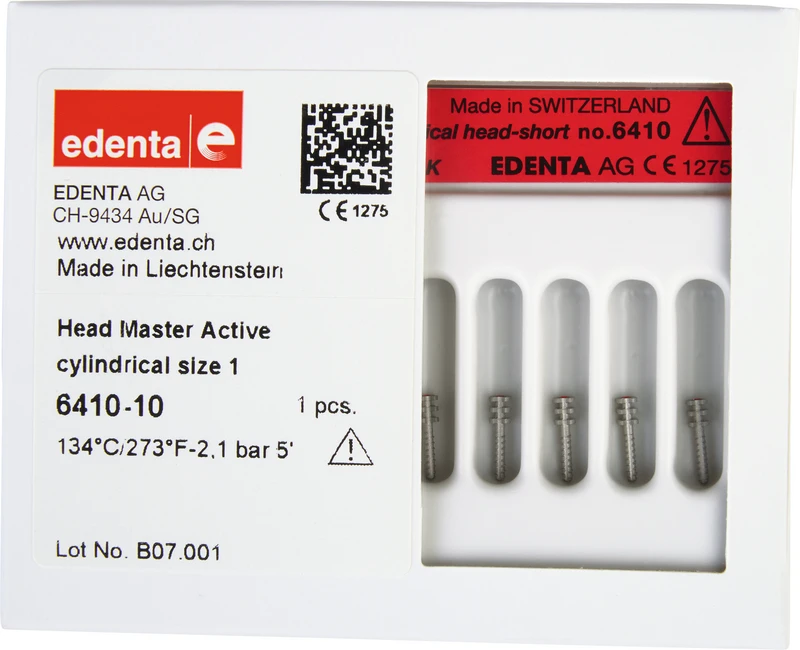 HeadMaster zylindrisch, aktiv  Packung  10 Titangewindestifte Gr. 1, kurz