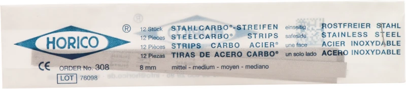 Stahlcarbo® Streifen  Packung  12 Stück einseitig, 8 mm breit, Stärke 0,1 mm