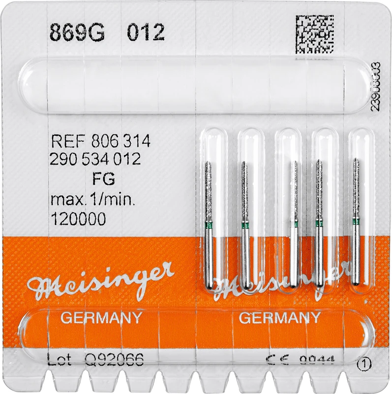 Diamanten 869  Packung  5 Stück grün grob, FG, Figur 290 Torpedo, 10 mm, ISO 012