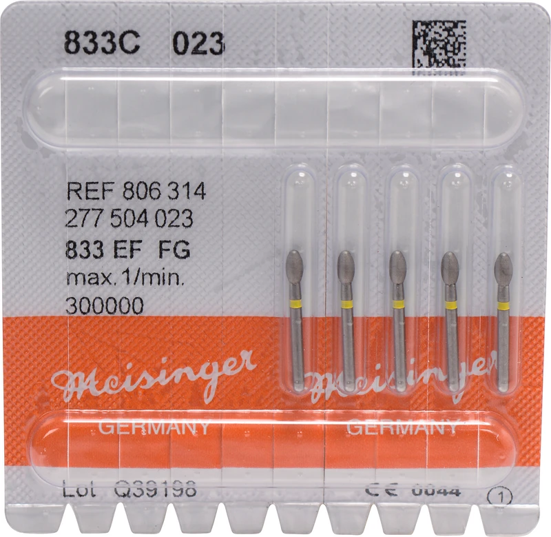 Diamanten 833  Packung  5 Stück gelb extra fein, FG, Figur 277 Ei, 4,2 mm, ISO 023