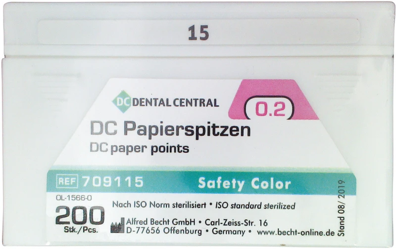 DC Papierspitzen Color  Packung  200 Stück ISO 015
