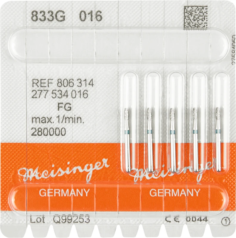 Diamanten 833  Packung  5 Stück grün grob, FG, Figur 277 Ei, 3,4 mm, ISO 016