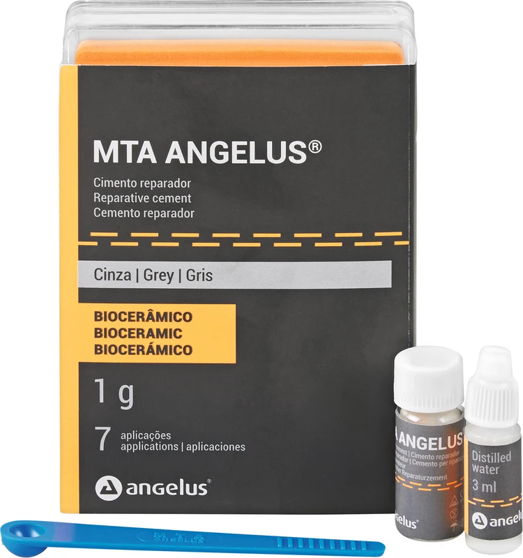 MTA-Angelus  Packung  1 g Zement grau, 3 ml destilliertes Wasser, 1 Messlöffel