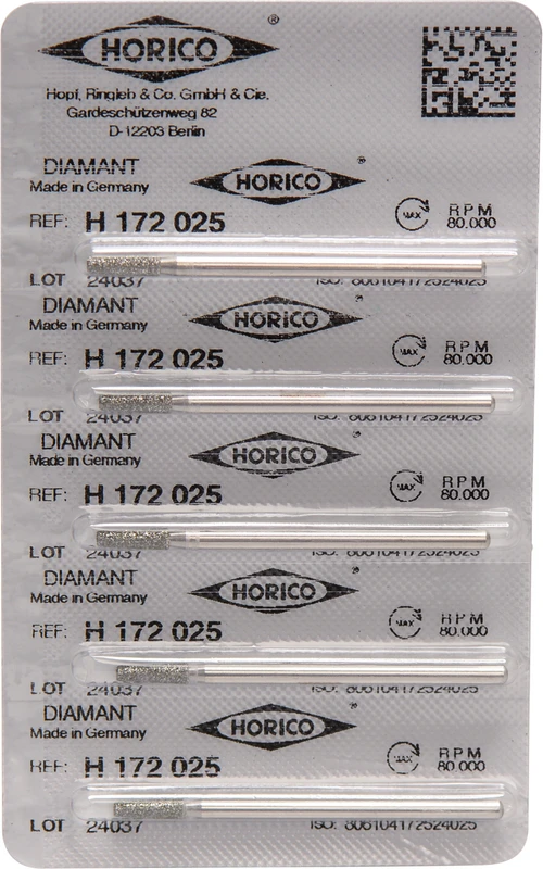 Diamantschleifer H 172  Packung  5 Stück HP, Figur 172, 8 mm, ISO 025