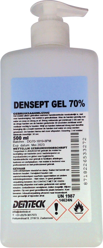 DENSEPT GEL 70%  Flasche  500 ml vierkant