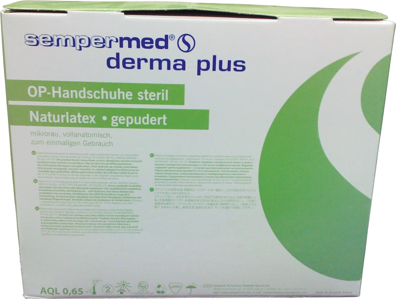 Sempermed® derma plus  Packung  50 Paar leicht gepudert, naturweiß, Größe 8