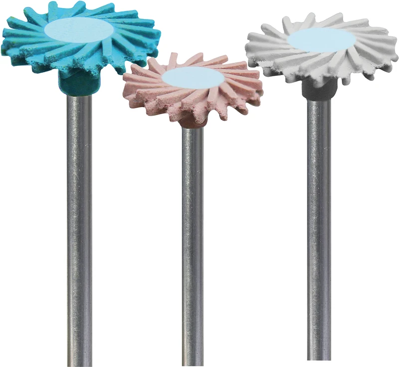 Lamello-Polierer Keramik  Set  3 Stück (blau grob, rosa mittel, grau fein), HP, 14 mm