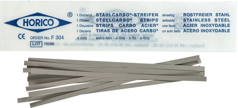 Stahlcarbo® Streifen  Packung  12 Stück gelb, einseitig, 4 mm breit, Stärke 0,07 mm