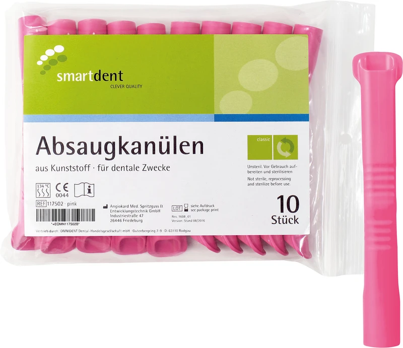 smart Absaugkanülen  Packung  10 Stück pink