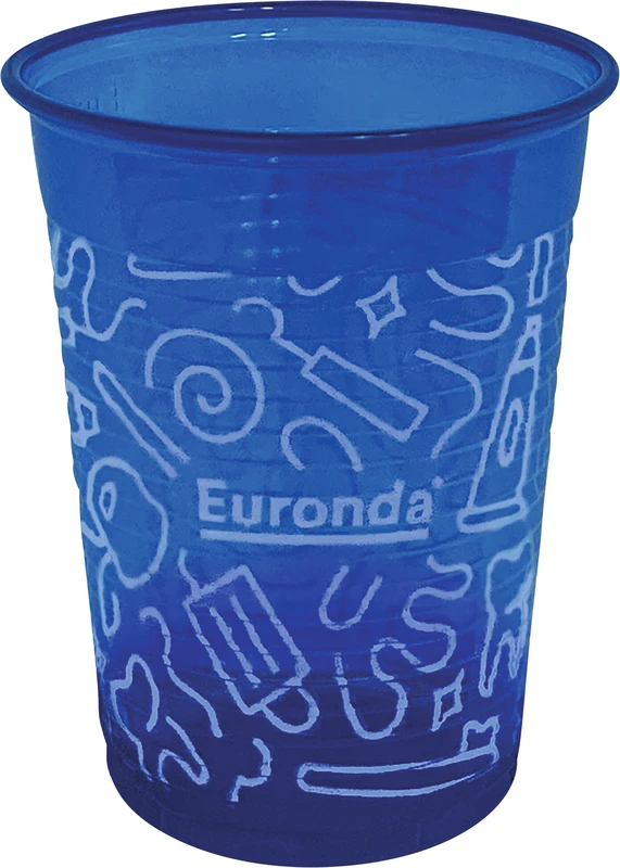 Monoart® Mundspülbecher Graffiti PP   Karton  1.000 Stück blau, 180 ml