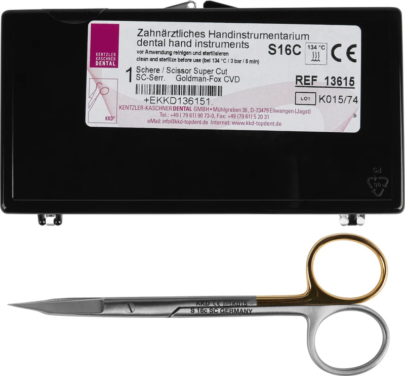 KKD® SuperCut Spezialschere nach Goldman Fox  Stück  S-16c SC 13 cm, gebogen