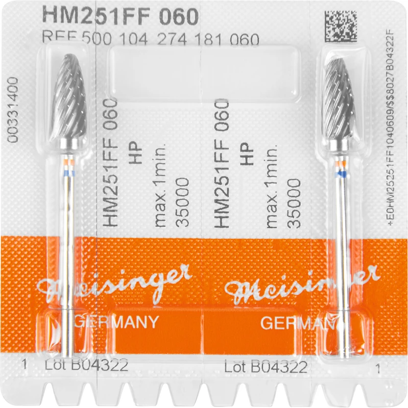 HM-Fräser FF  Packung  2 St. Facettenverz. Querhieb, orange\blau fein, HP, Figur 274, 14,5 mm, ISO 060