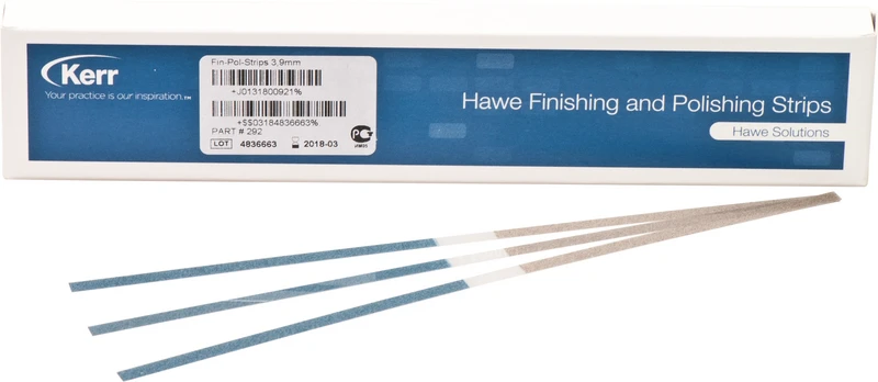 Finier- und Polierstrips  Packung  100 Stück 3,9 mm breit, grob\mittel, weiß\blau