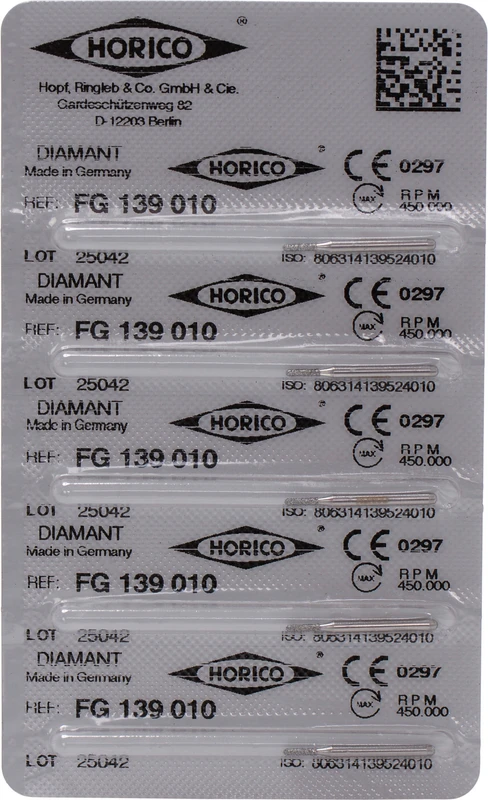 Diamantschleifer 139  Packung  5 Stück FG, Figur 139, 4 mm, ISO 010