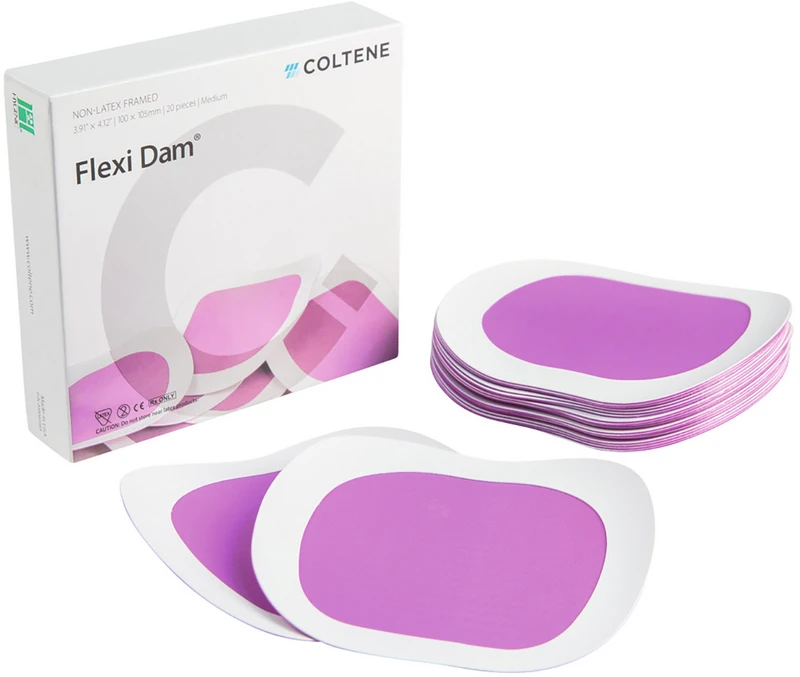 HySolate Flexi Dam® Non-Latex gerahmt  Packung  20 Stück 100 x 105 mm, lila, gerahmt