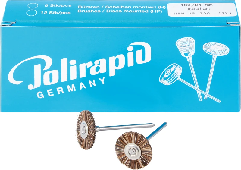 Miniaturbürsten Rosshaar  Packung  12 Stück HP, grau mittel, Rosshaar mixed, Ø 21 mm