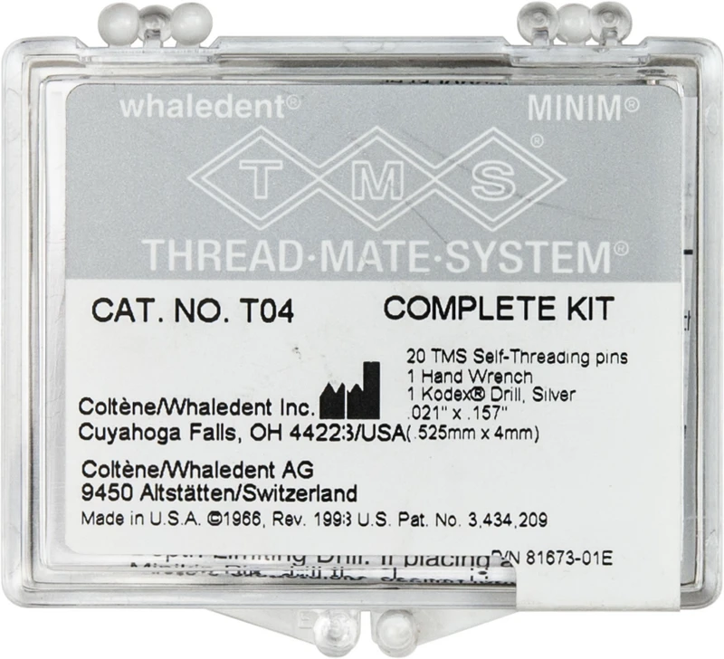 TMS® LINK  Packung  20 Einzelstifte, Bohrer K-93, Handschraubschlüssel, TMS Minim T04