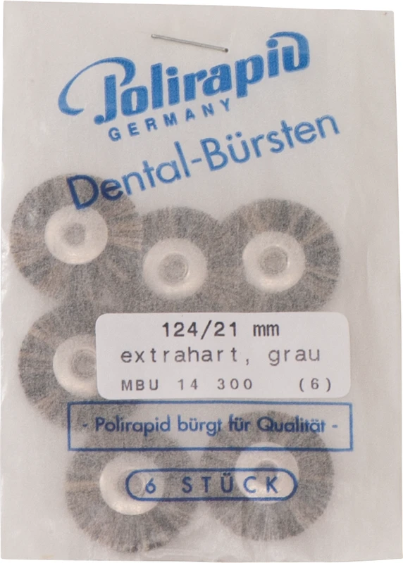 Miniaturbürsten  Packung  6 Stück unmontiert, Borste extrahart, Ø 21 mm