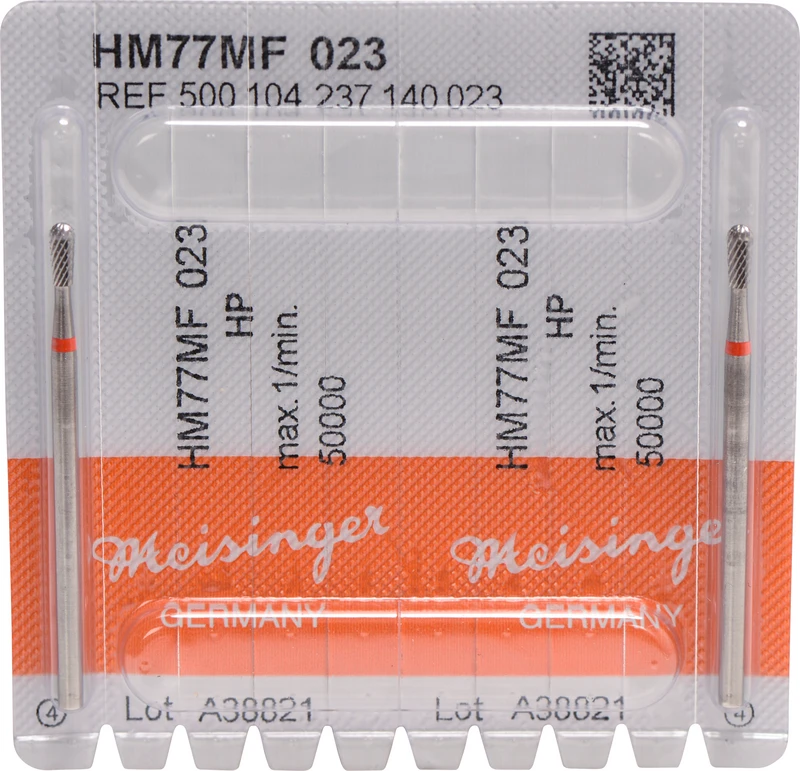 HM-Fräser MF  Packung  2 Stück kreuzverzahnt, rot fein, HP, Figur 237, 5,5 mm, ISO 023