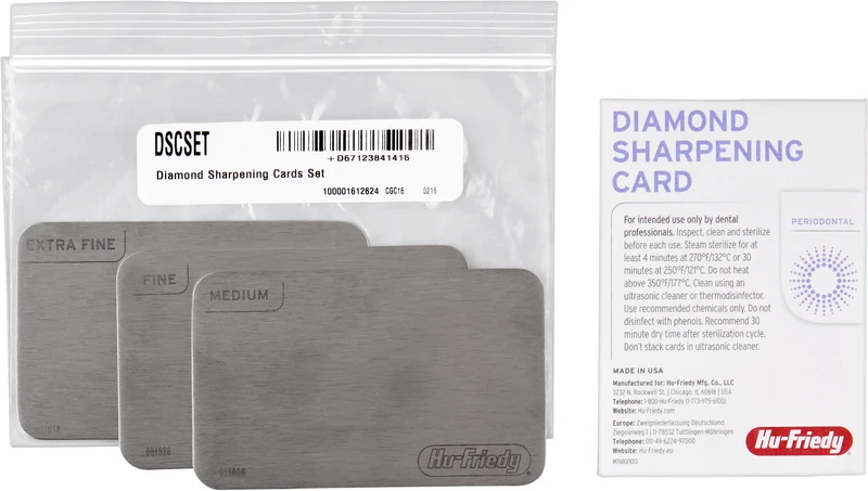 Diamantschärfkarten  Set  3 Stück (extra fein, fein, mittel)