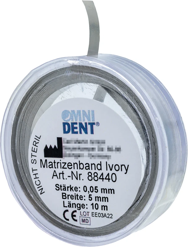 Omni Matrizenband  Rolle  10 m, Breite 5 mm, Stärke 0,05 mm