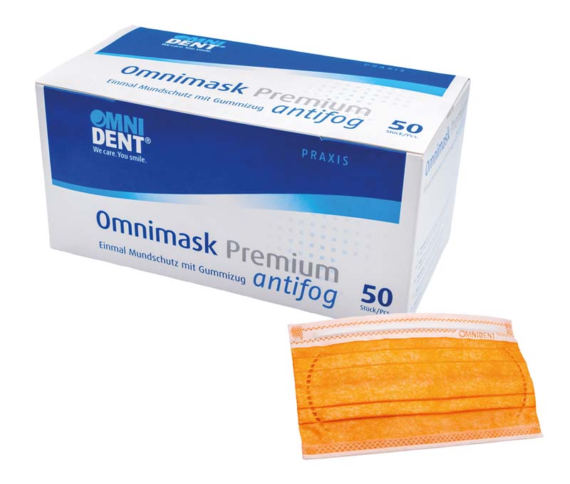 Omnimask Premium antifog  Packung  50 Stück mit Gummzug, orange