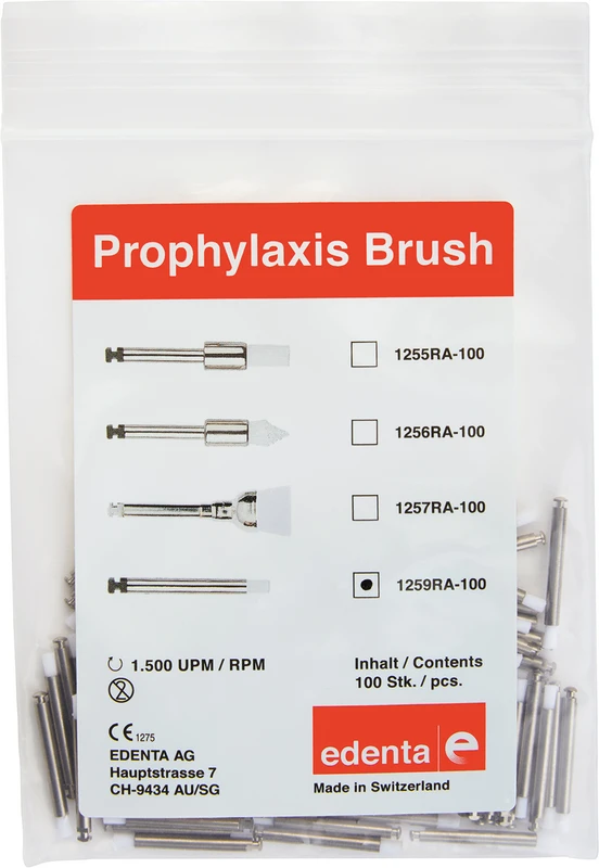 Prophylaxe Bürste  Packung  100 Stück weiß, ISO 020, RA