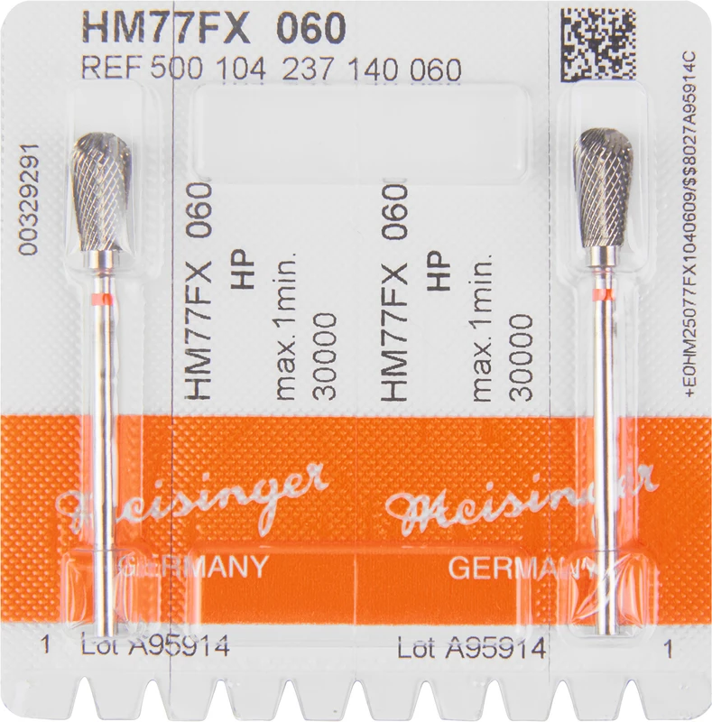 HM-Fräser FX  Packung  2 Stück kreuzverzahnt, rot fein, HP, Figur 237, 11,5 mm, ISO 060