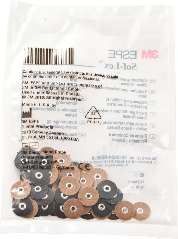 Sof-Lex Ausarbeitungs- und Polierscheiben  Packung  85 Scheiben Ø 12,7 mm, grob