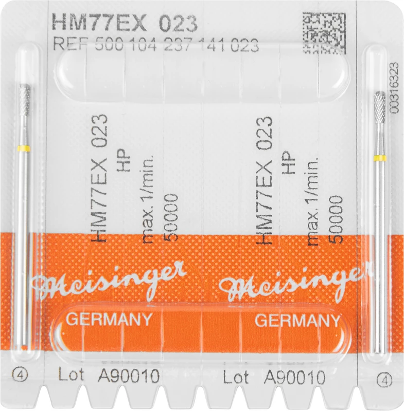 HM-Fräser EX  Packung  2 Stück kreuzverzahnt, gelb extra fein, HP, Figur 237, 5,5 mm, ISO 023