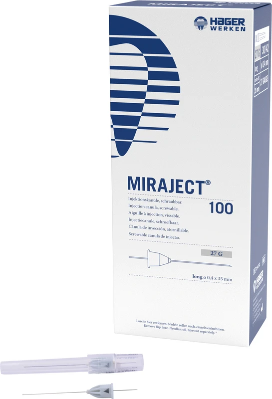MIRAJECT® Injektionskanülen  Packung  100 Stück grau, Ø 0,4 mm, G27 30\42 lang