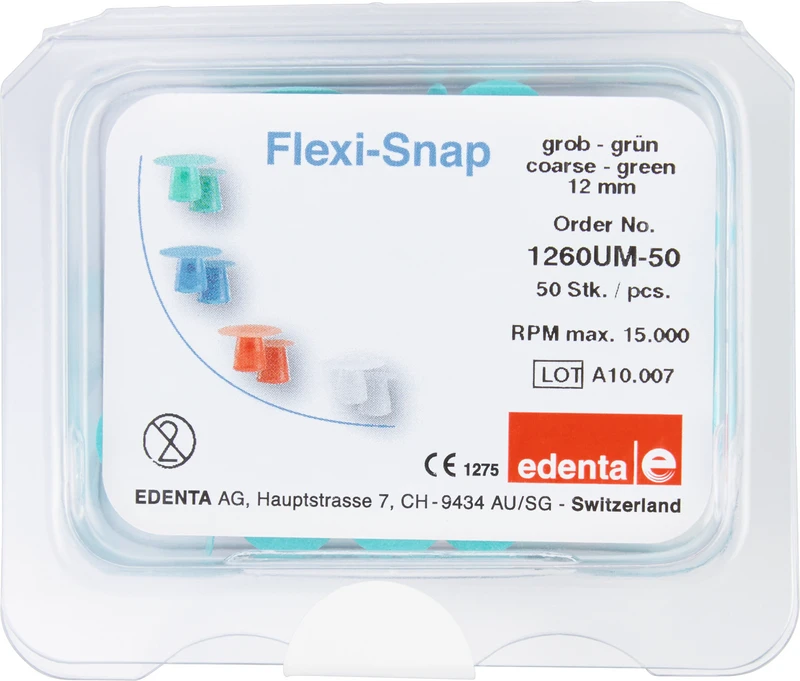 Flexi-Snap  Packung  50 Stück unmontiert, grün grob, Figur 370, Ø 12 mm, ISO 120