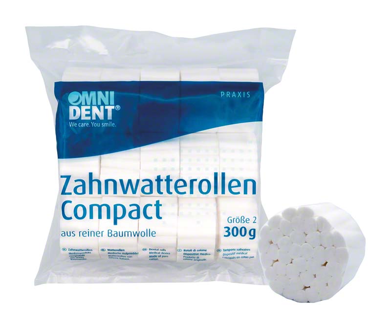 Zahnwatterollen Compact  Packung  300 g Ø 10 mm, Größe 2