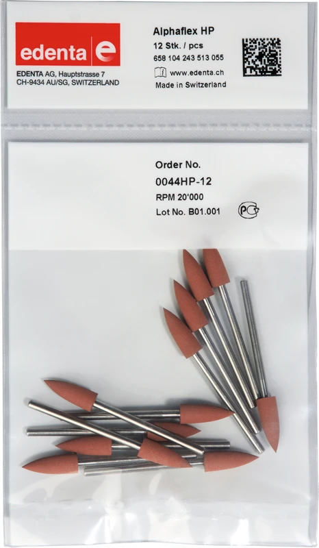 Alphaflex  Packung  12 Stück braun, HP, Figur 243, 15,5 mm, ISO 055