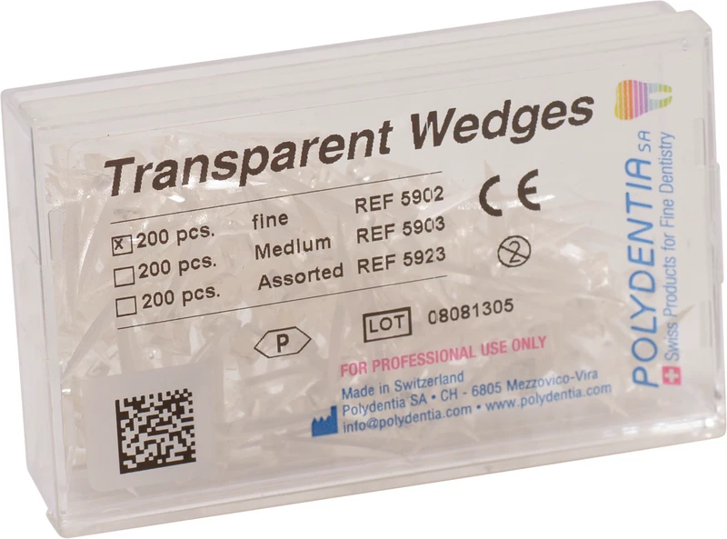 Transparente Keile  Packung  200 Stück fein