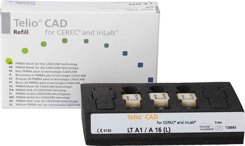Telio® CAD A16 for CEREC\inLab  Packung  3 Stück Gr. A16 L, A1 LT