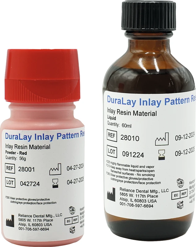 DuraLay Inlay Pattern Resin   Kit  56 g Pulver rot, 60 ml Flüssigkeit